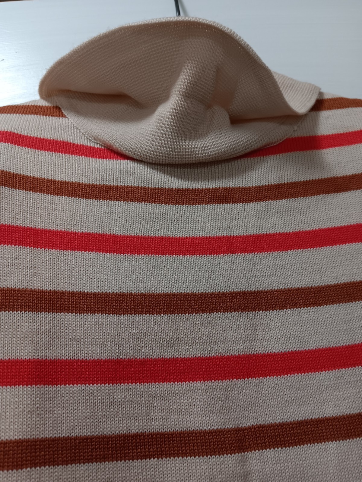 Vtg Gina Teresa Wool Skirt Set 3pc Tan Orange 14 Hong Kong NWT 60s 70s Fits L