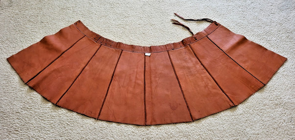 VTG. Handmade Natural Tanned Cow Hide Leather BOHO/Western/Cowgirl Skirt Small