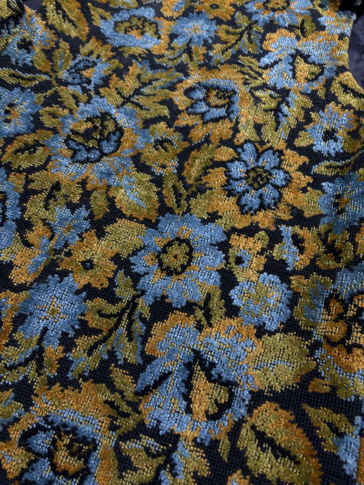 Vintage 70s Aladdin Tapestry Vest Women’s Small Floral Leaf Boho Hippie Rare