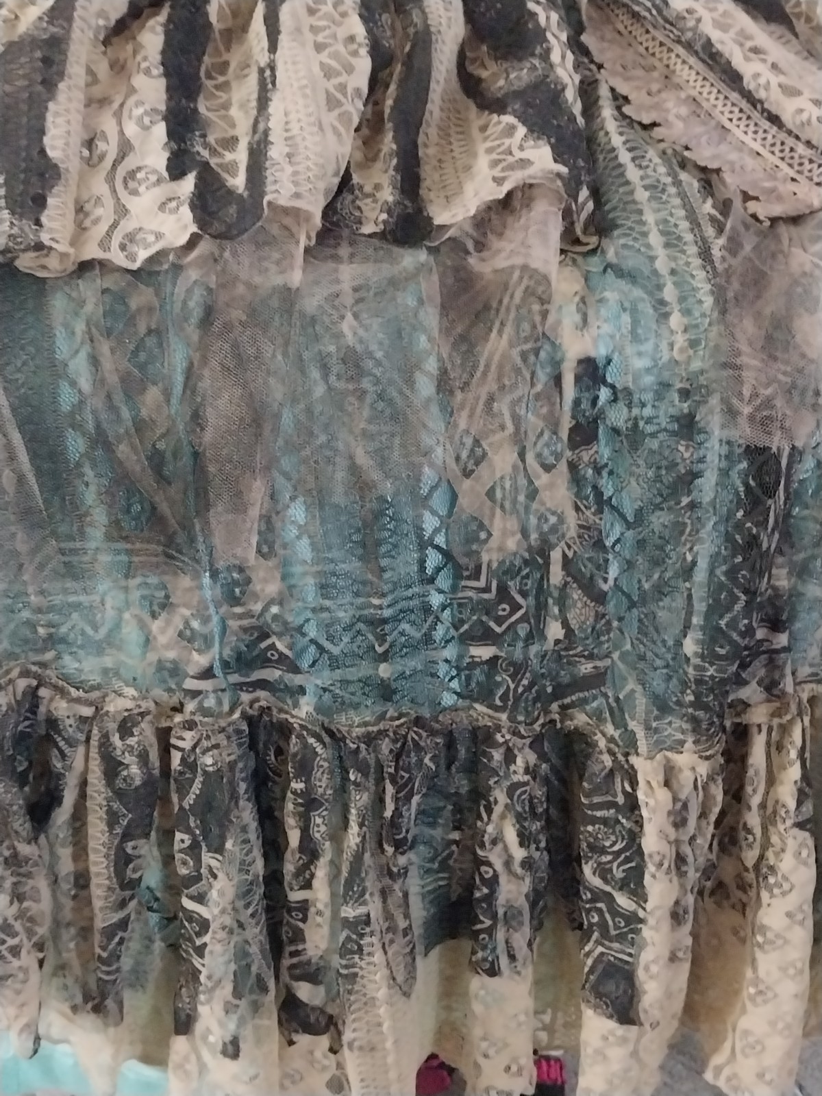 VTG COTTAGE WHIMSIGOTH FAIRY BOHO Whimsical HI LOW BLOUSE JACKET CAPE TOP SHIRT