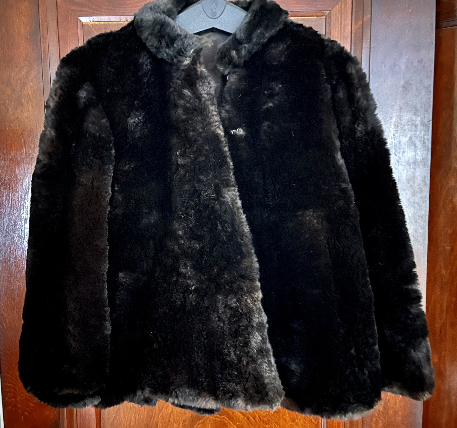 True Vintage 30s 40s Women’s Lined Rabbit Fur Coat Jacket Long Sleeve