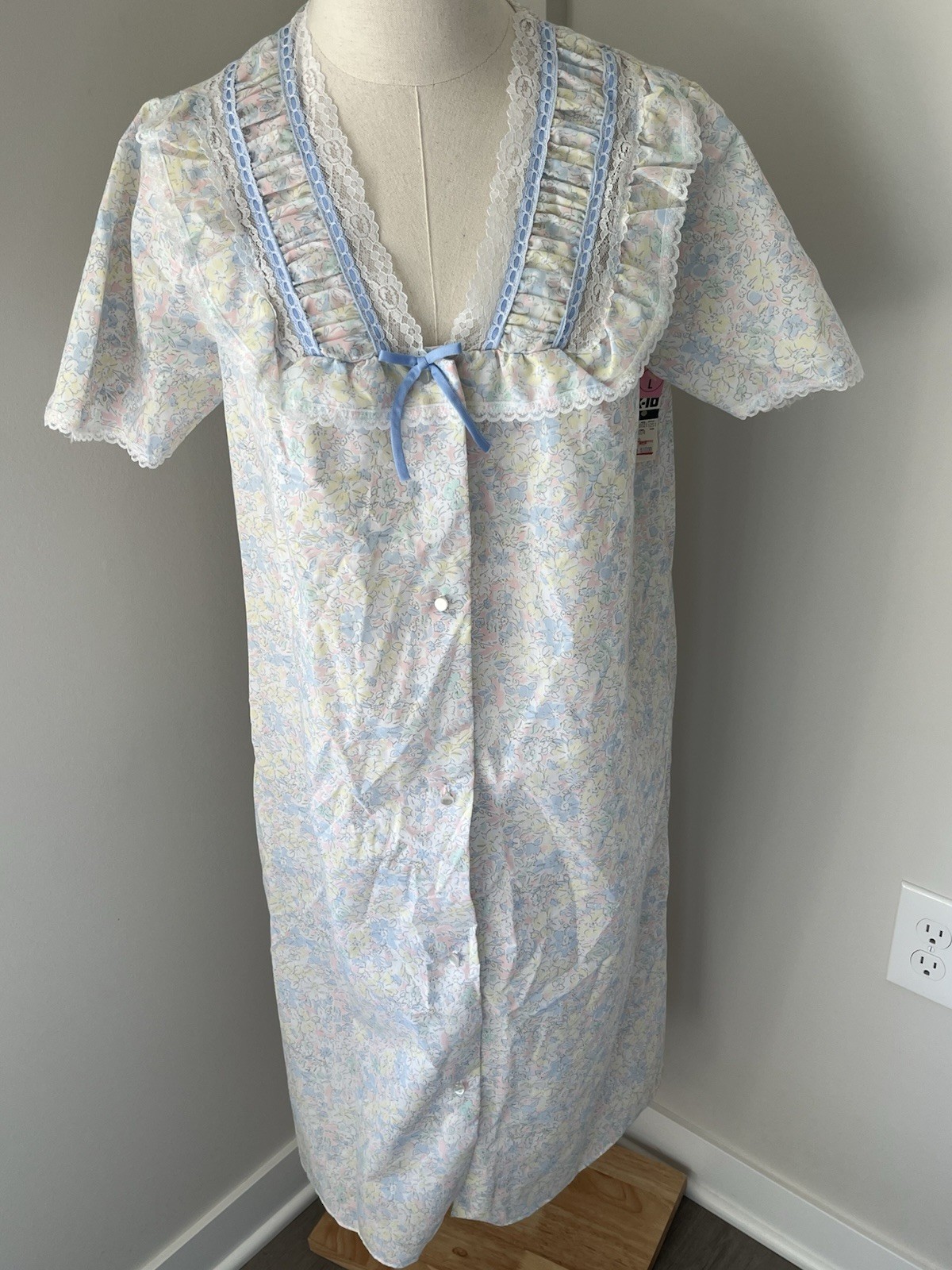 VTG 80s Night Moves Pastel Floral Nightgowns 2 Piece Set Cottagecore New