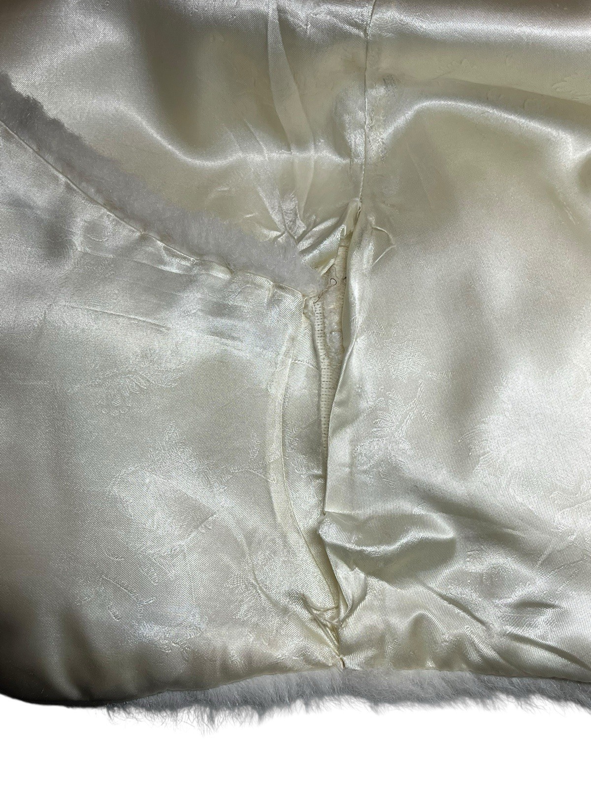 Vintage White Faux Fur Cape Coat Regina Glenara by Glenoit Made in USA