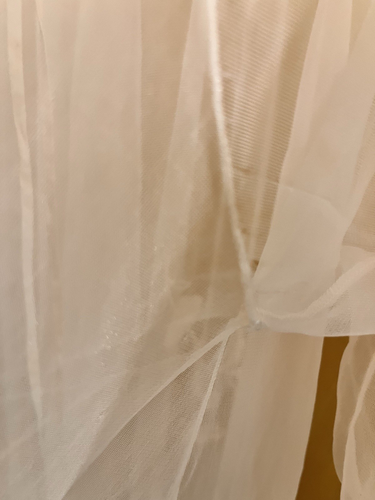 VTG 1940s, 50s Lingerie Peignoir Applique Flowers Sheer Fabric, Repair, Upcycle