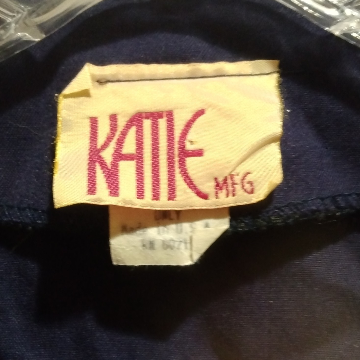 Vintage 80s Katie MFG Navy Button Front Dress Size 8