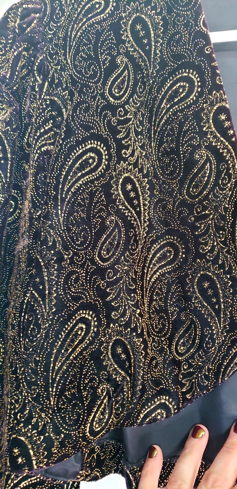Vintage 80/90’s Cropped Black Velvet Gold Floral Paisley Bolero Jacket Size 14