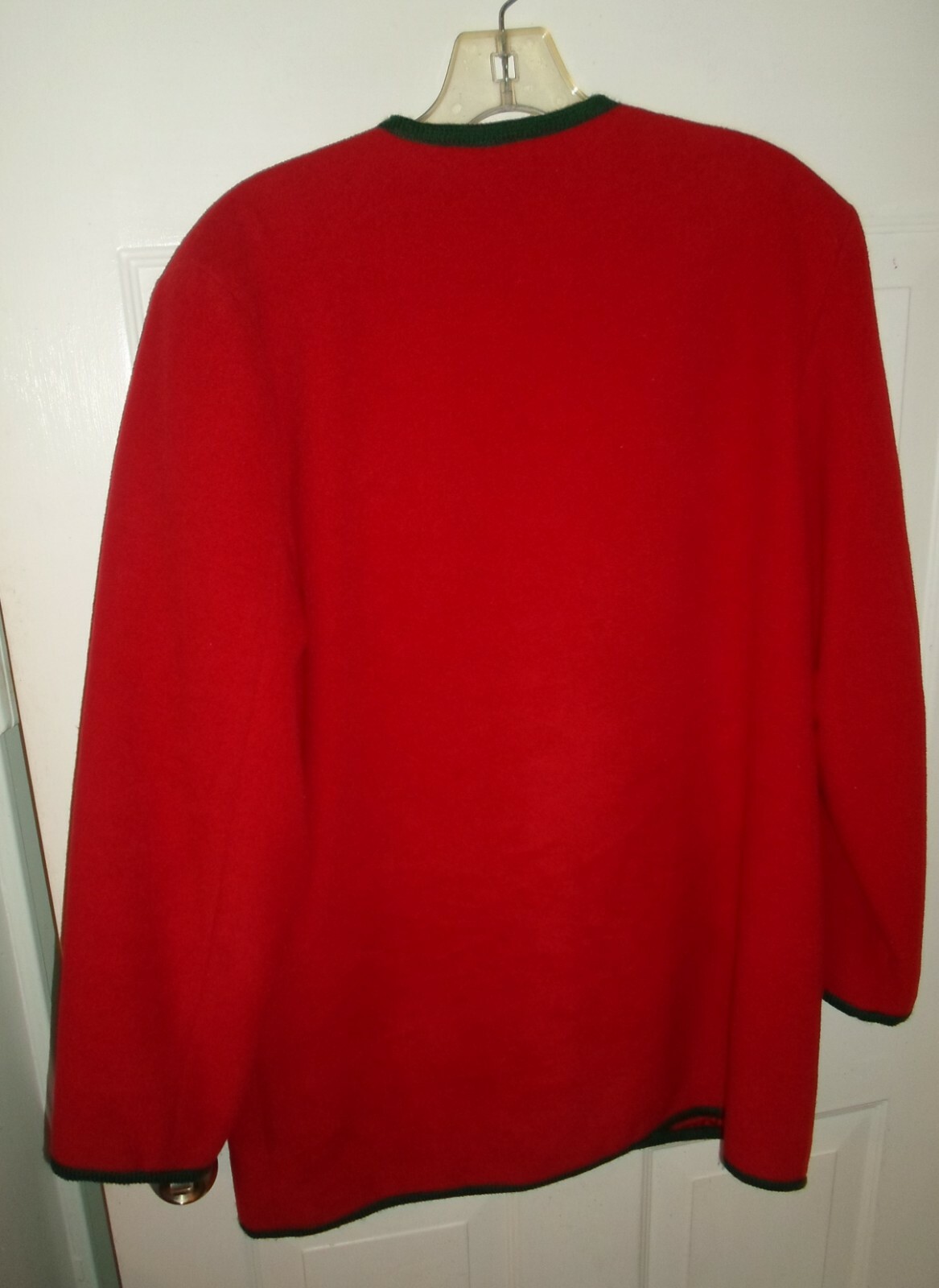 Sailer Trachten Wool Blend Sz 40 Jacket/Blazer Red Green Trim Floral Embroidery