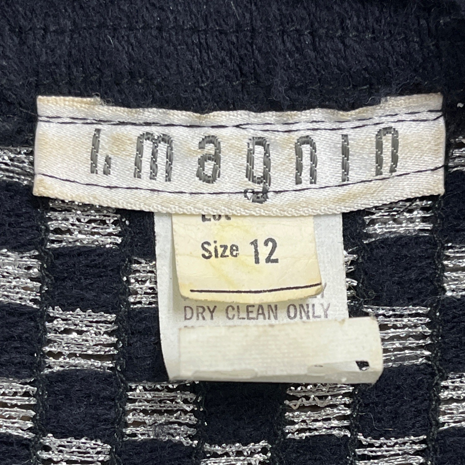 Vintage I. Magnin Women’s Black Sequin Acrylic Blazer Shimmer Sparkle Size 12