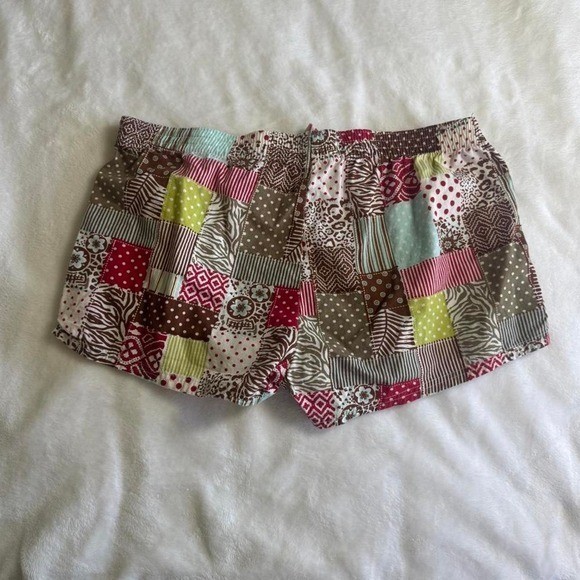 Blu Chic patchwork multi color mini shorts y2k vintage