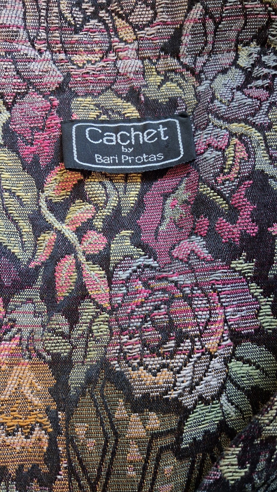 Vintage Cachet by Bari Protas Cropped Tapestry Jacket Floral Brocade Blazer