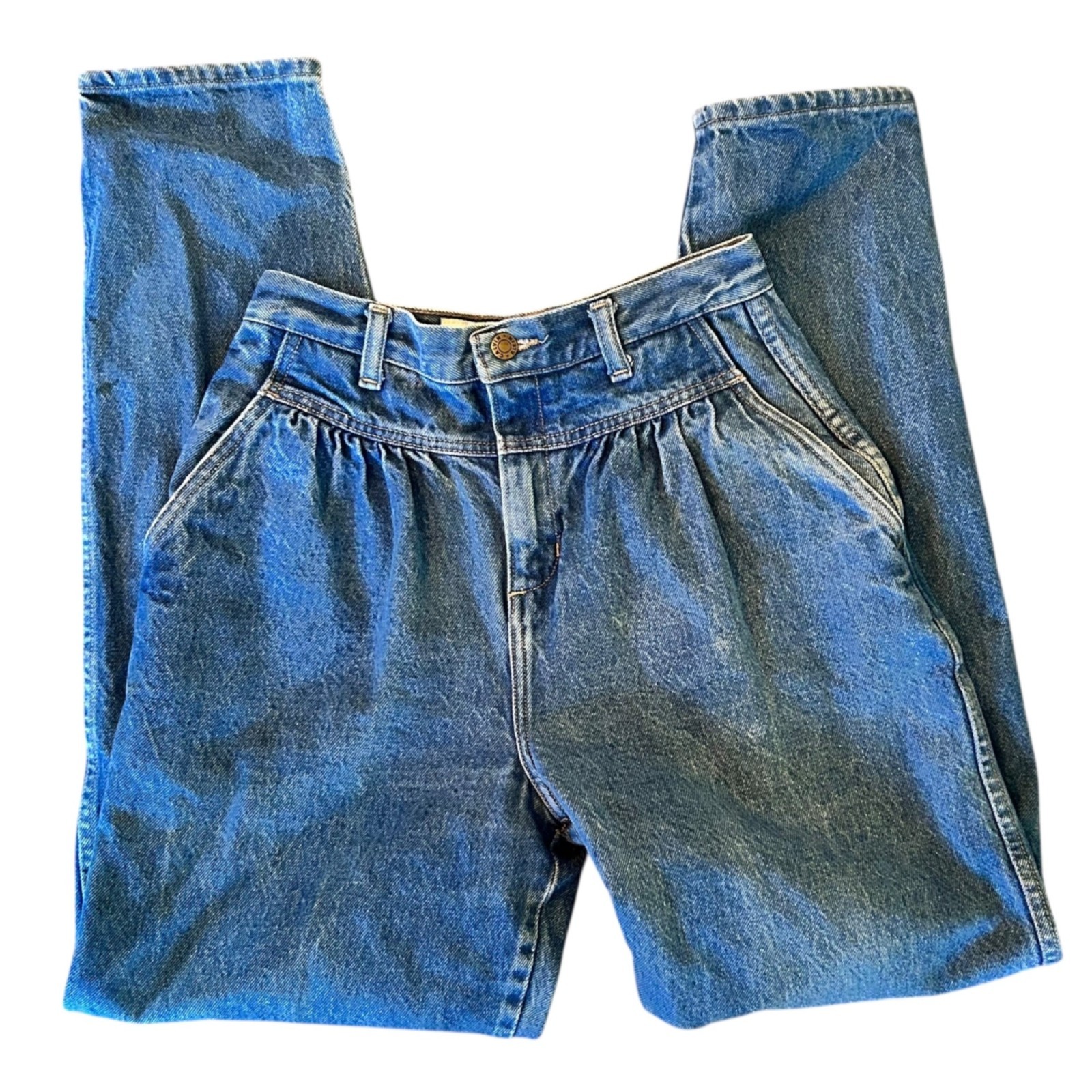 Vintage Calvin Klein Pleated Ultra High Rise Balloon Denim Jeans USA 6
