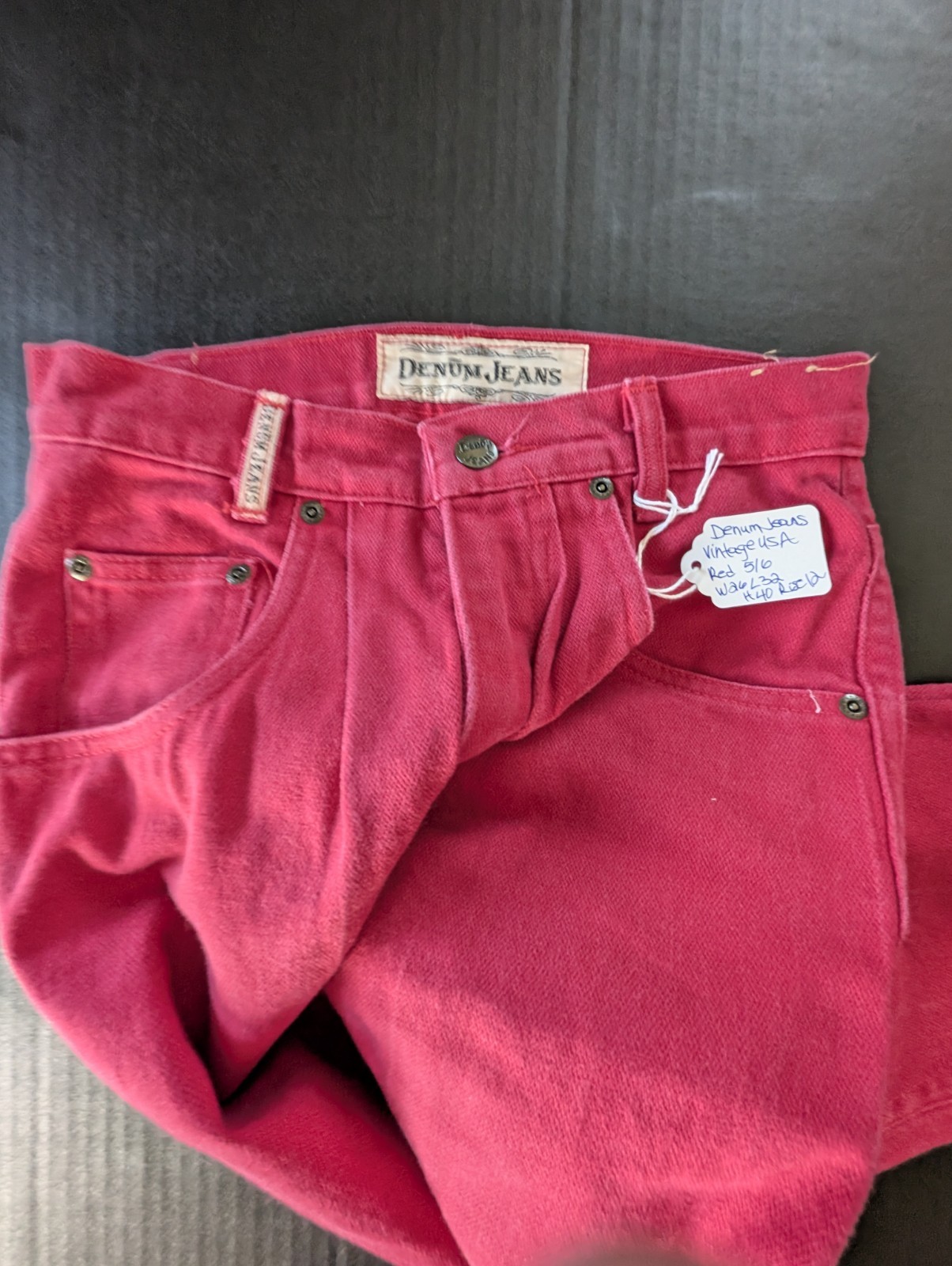 RARE Vintage 90s Denum Jeans by Panhandle Slim Red Tall Cowgirl W26 L32 USA