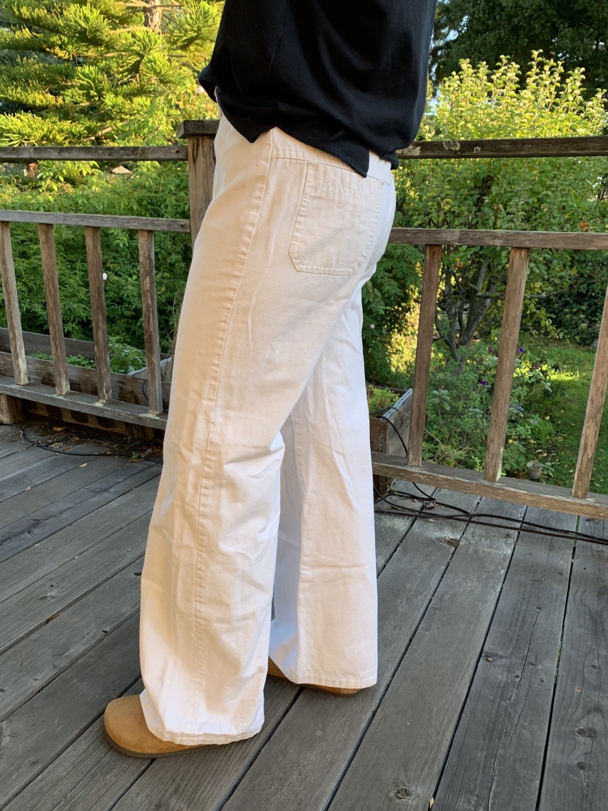 vintage 1970s Paris SYM français Wide Flare Leg cotton Twill Pants 30 x 30