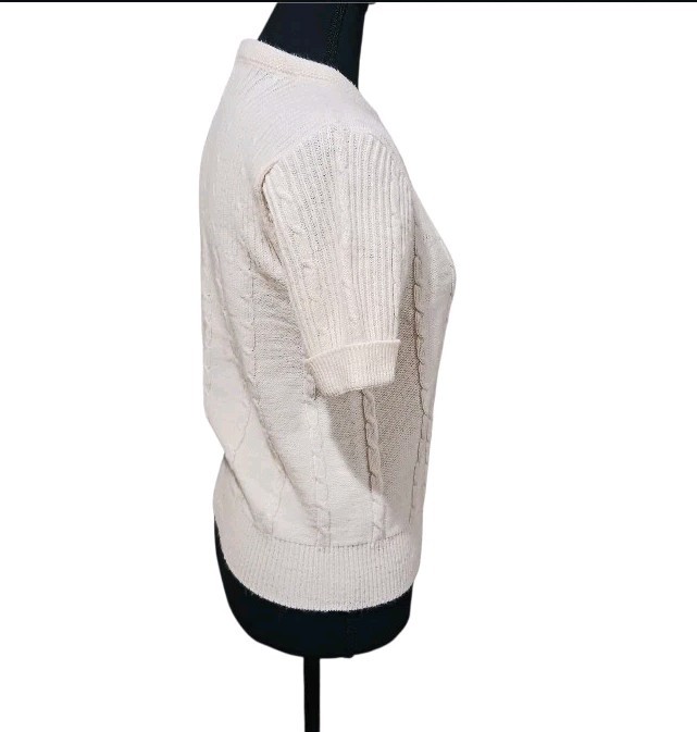 Bradley Vintage 60s Secretary Cardigan Sweater Cream Babydoll
