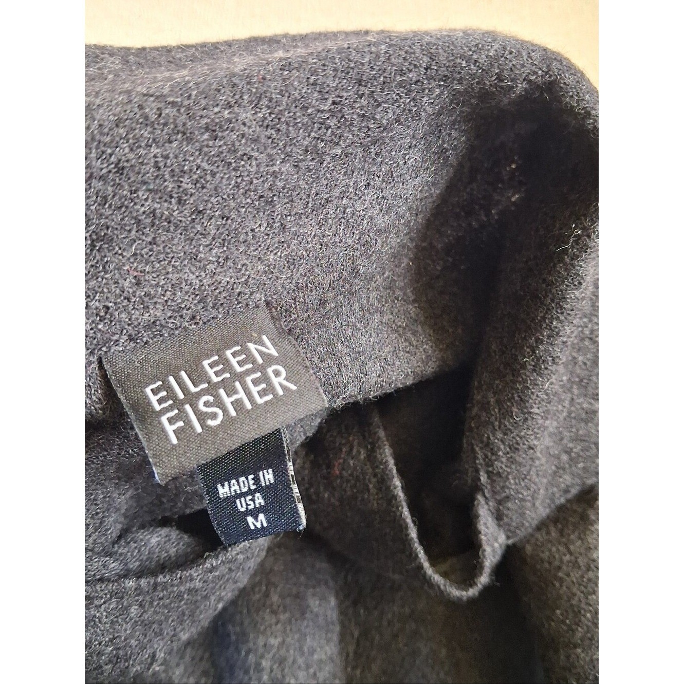 eileen fisher wool collared sweater medium minimalist quiet luxury lagenlook