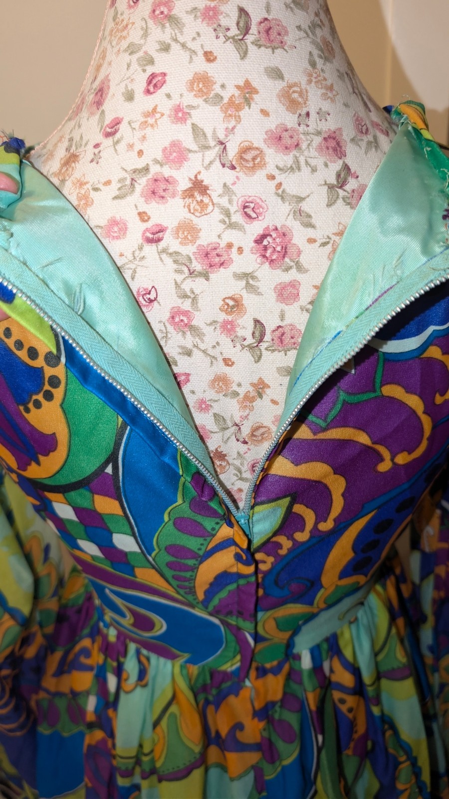 Incredible 1960’s Psychedelic Murray Hamburger&co. Maxi Dress