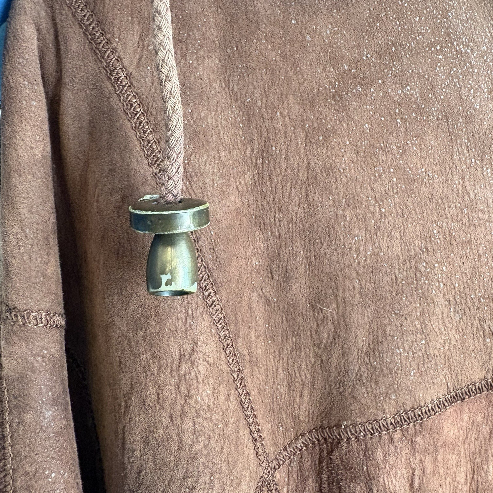Vintage 70s Genuine Shearling Coat 100% Lambskin Brown Made in Uruguay Size 38 M