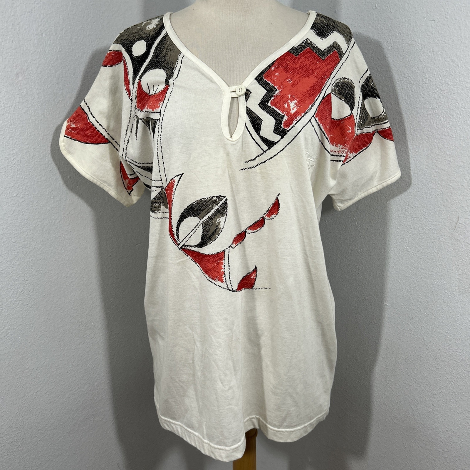 Vtg Reebok T shirt Womens Large Pullover Rare Athletic Blouse 90s