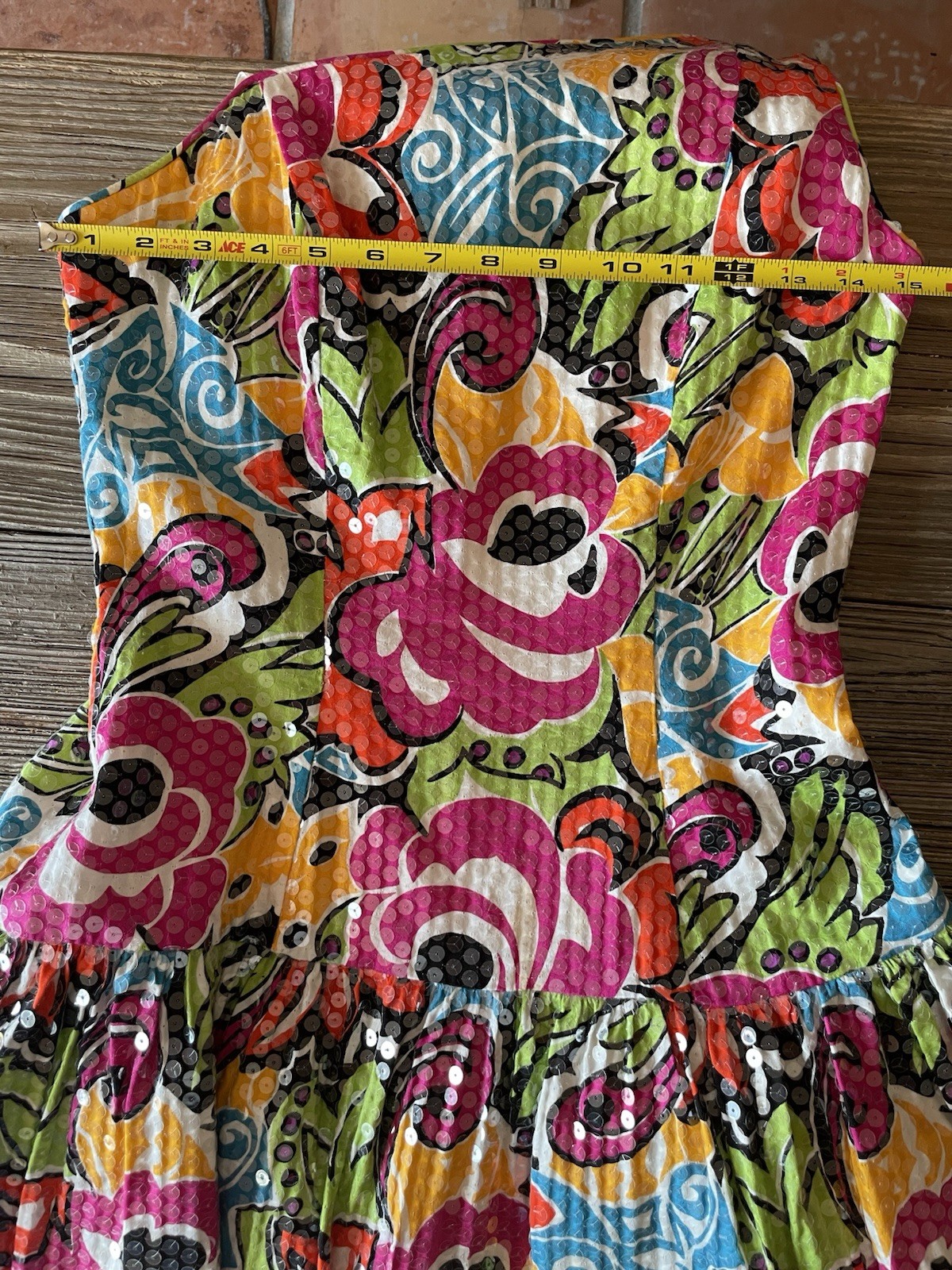 Morton Myles for the Warrens Vintage One Shoulder Sequined Dress SZ 8