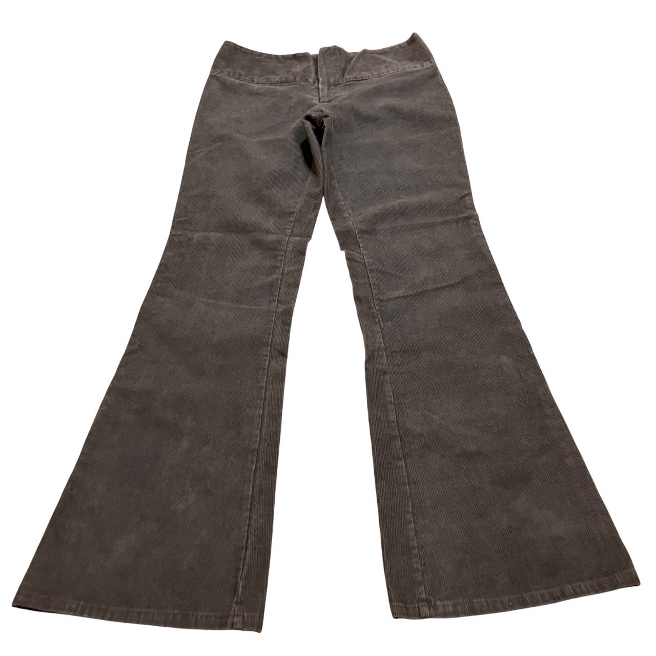 VTG Womens Gray Corduroy Flare Pants 30×33.5 Fine Wale C&C Zip Bareback 70s 80s