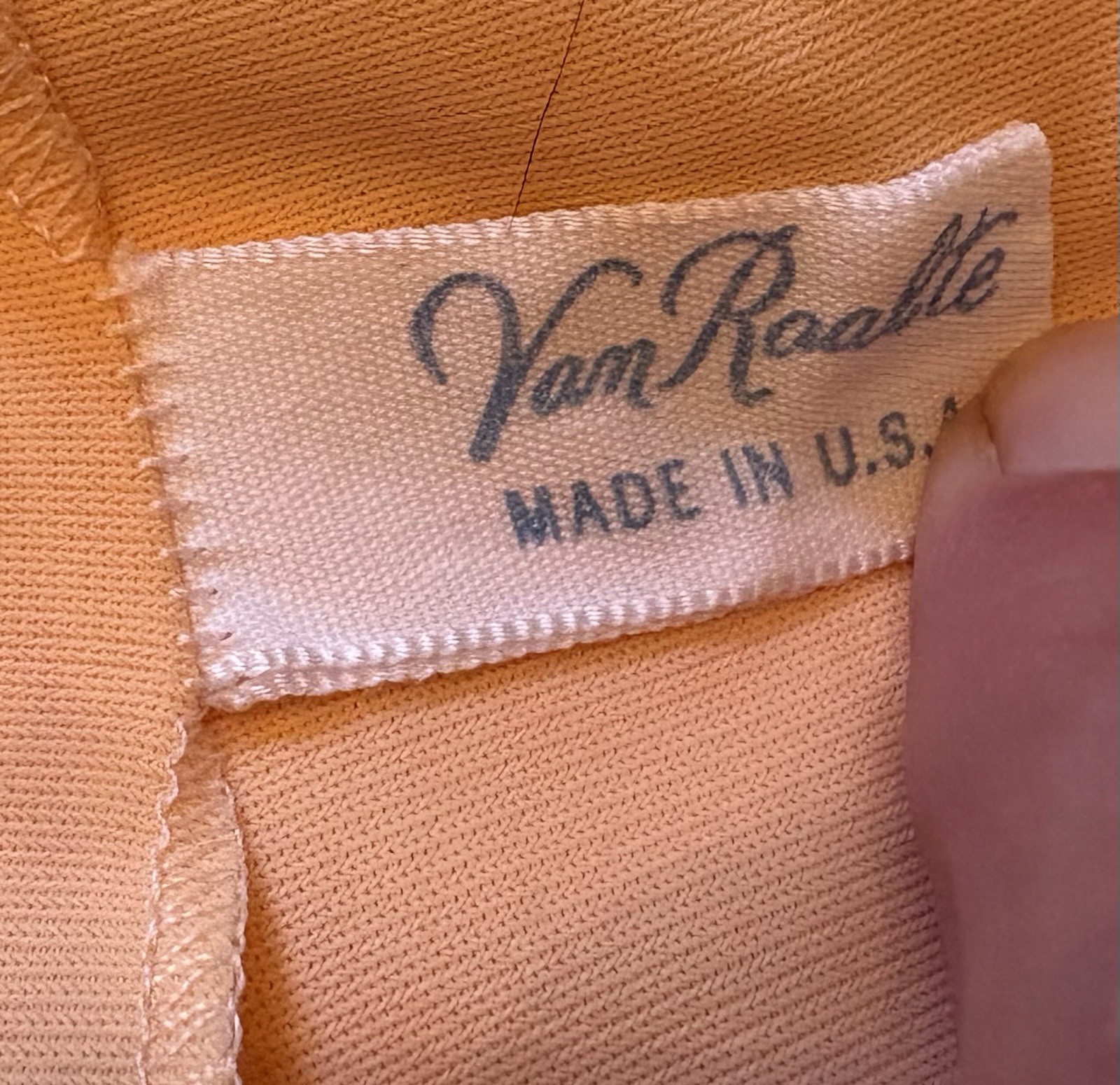 Rare Van Raalte Yellow Nylon Full Slip Lace Trim Size 32 Regular Made in USA