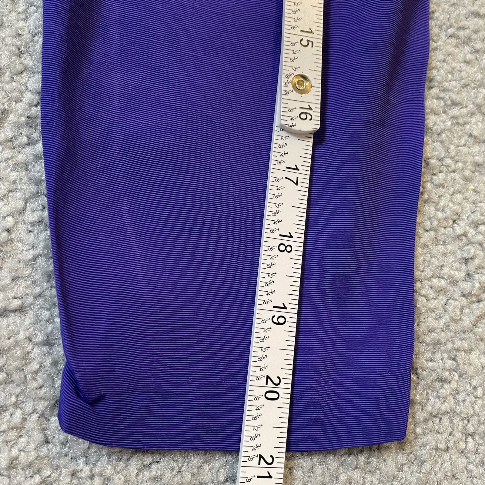 80s Luci Pellini Built-in Jacket Dress Sz 14 Purplish Blue Button Up USA Formal