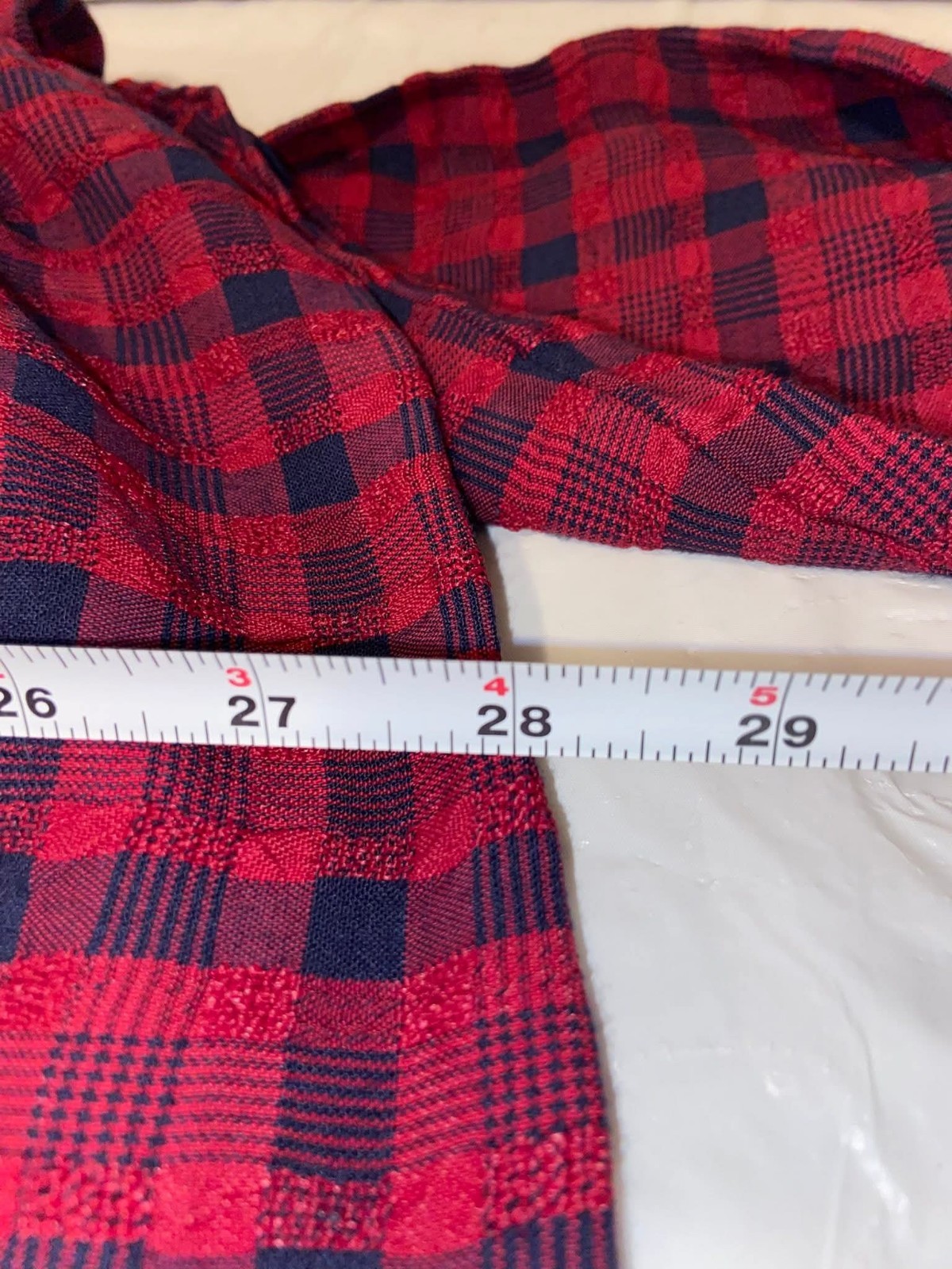 Vintage 90s Ellen Ashley Red Blue Plaid Long Sleeve Full Button Frt Maxi Dress M