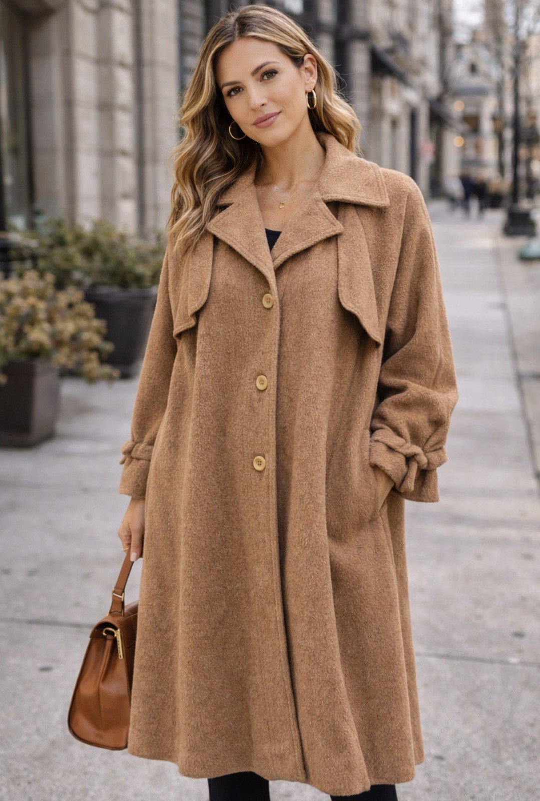 Vintage Kahn’s Boulder CO Wool Coat Womens Long Brown Oversized Boho Coat M/L
