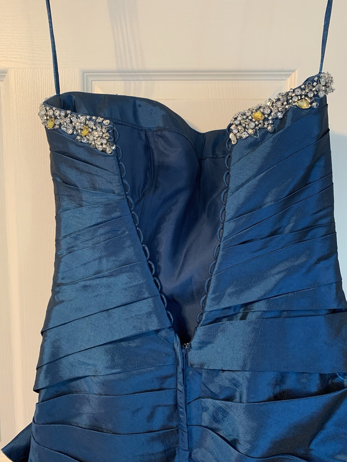 Sapphire Blue Vintage Prom Dress, In Great Condition, Missing Corset Drawstring