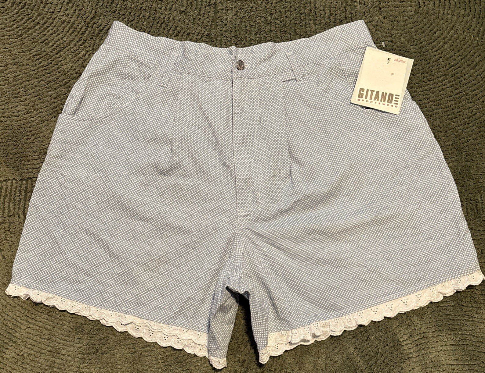 Women’s Vtg 80s GITANO Sportswear Polka Dot Pleated Mom Shorts NWT Size 36/22w