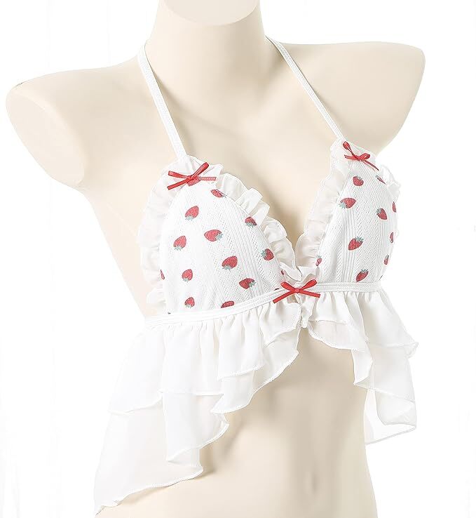 Anime Lingerie Kawaii Bikini Japanese Cosplay Outfit Strawberry Pajamas Babydoll