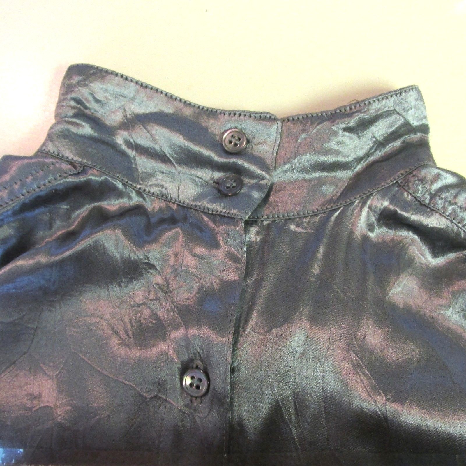 Vintage Women`s Silver Metallic Blouse by Danny Noble Plus Large XT Large Shirt