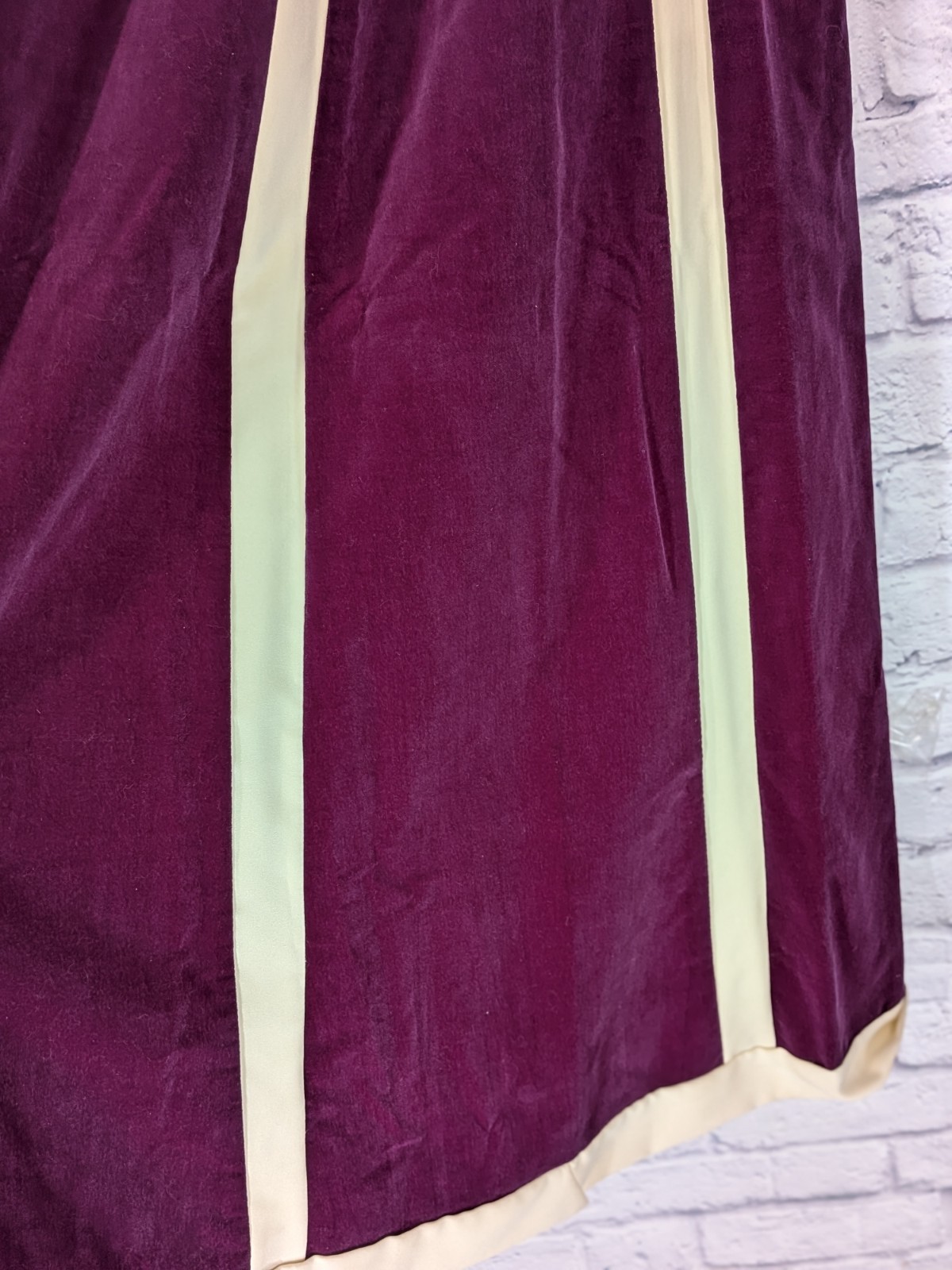 COLOR WOW😍Chessa Davis Vntg 70s Velvet Full Maxi Skirt Lace Lined Boho Made USA
