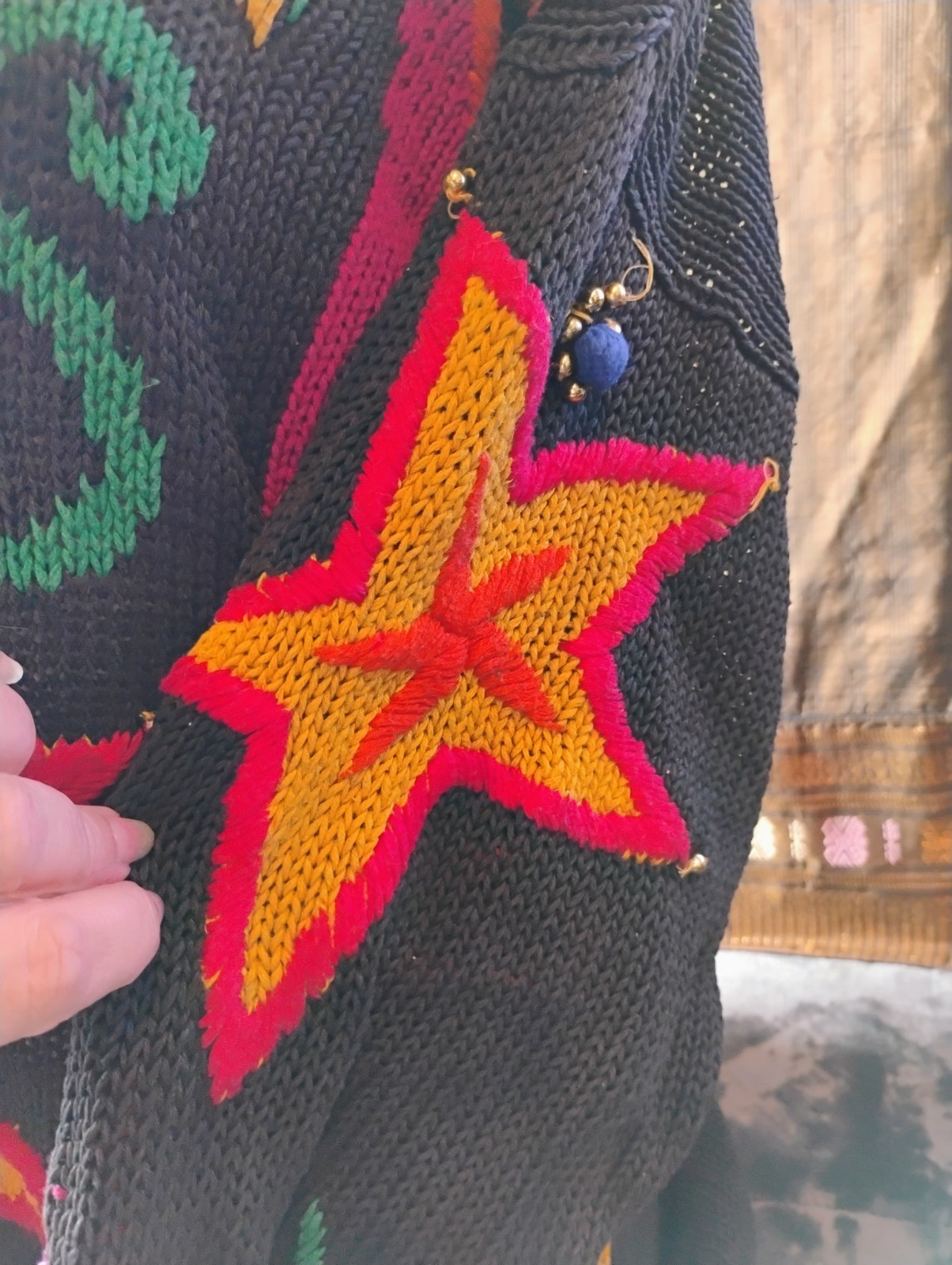 Vintage 90’s International Sportswear Co Woman’s Sweater Sz 2X Stars Hearts Rare
