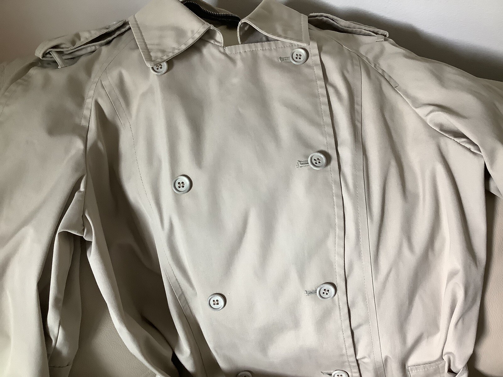 Vintage London Fog Trench Rain Coat Full Length With Belt Size 12 Reg
