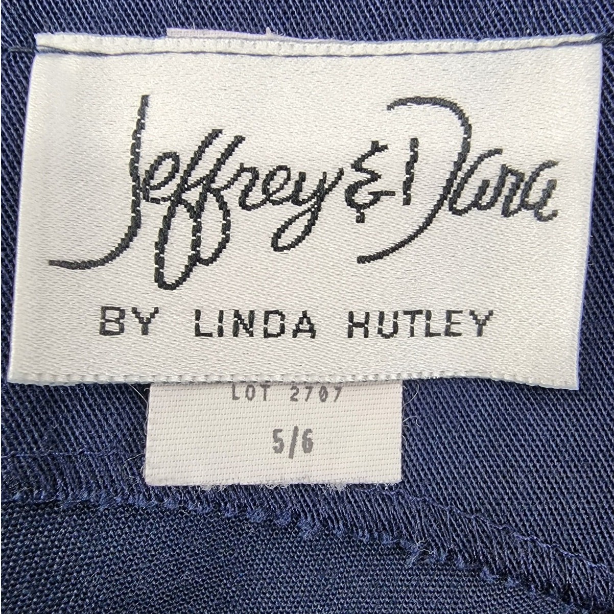 Vintage Jeffery & Dara Dress Womens 5/6 Blue Pencil Sheath Cap Sleeve Preppy