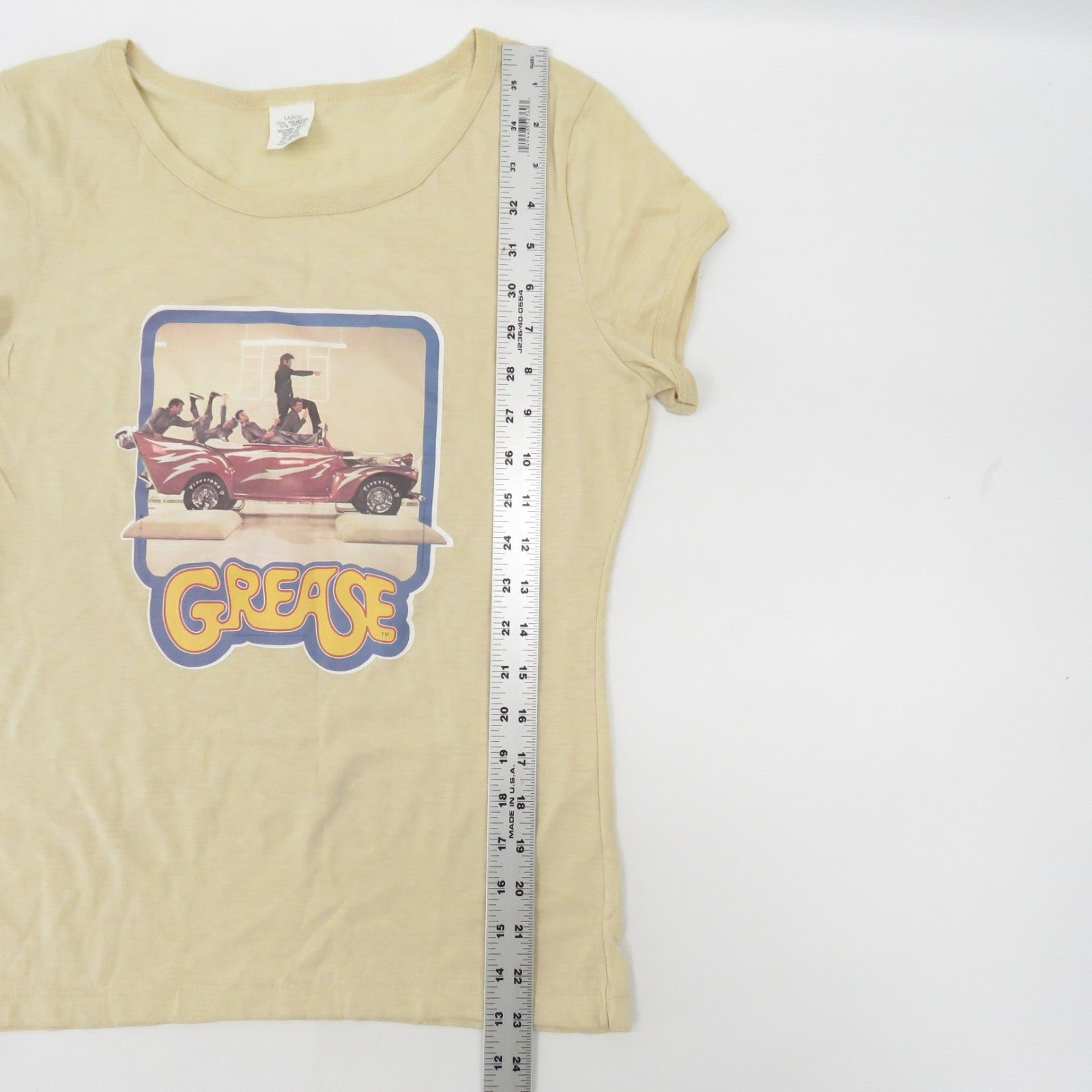 Vintage Single Stitch Short Sleeve Grease Iron On Women’s T-Shirt L (Large)