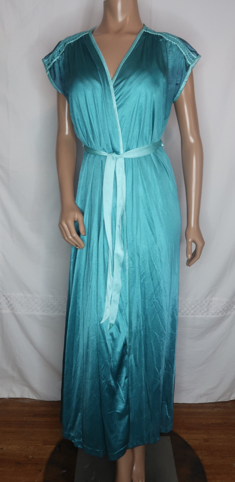 Vintage Blue Full Length Nightgown Robe Dutchess Individually Yours Jr 9 Girly