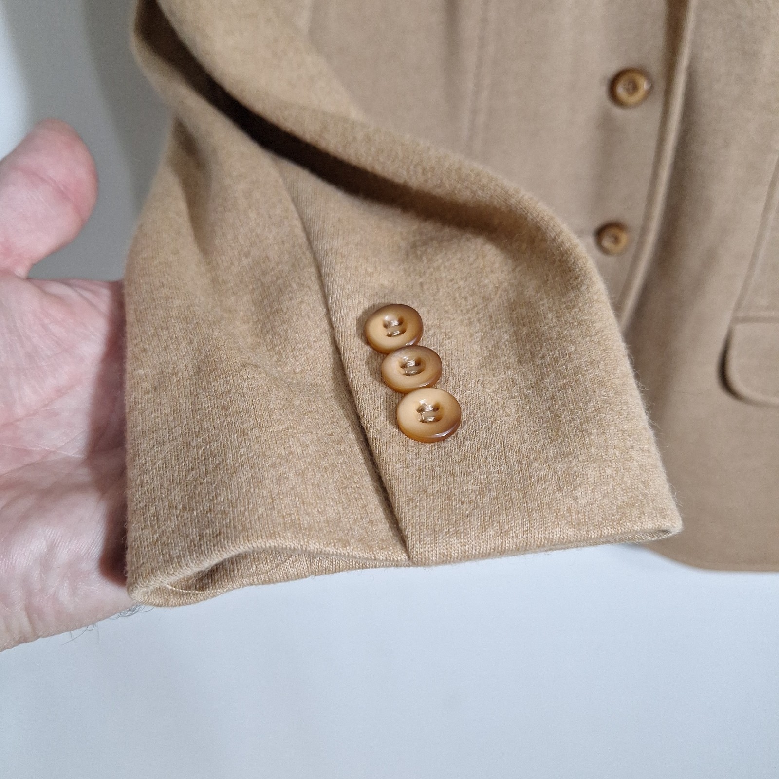 Vintage Bleyle Hooper Camel Wool Pantsuit Set Womens 12 Large Made W Germany 70s