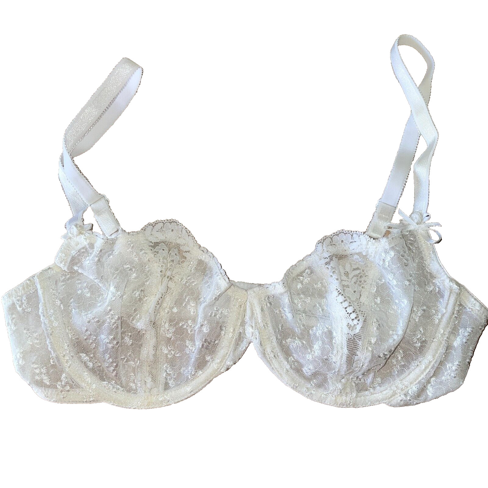 Vtg Oscar de la Renta Lace Bra Unlined Underwire Wedding White 36C Style 14210