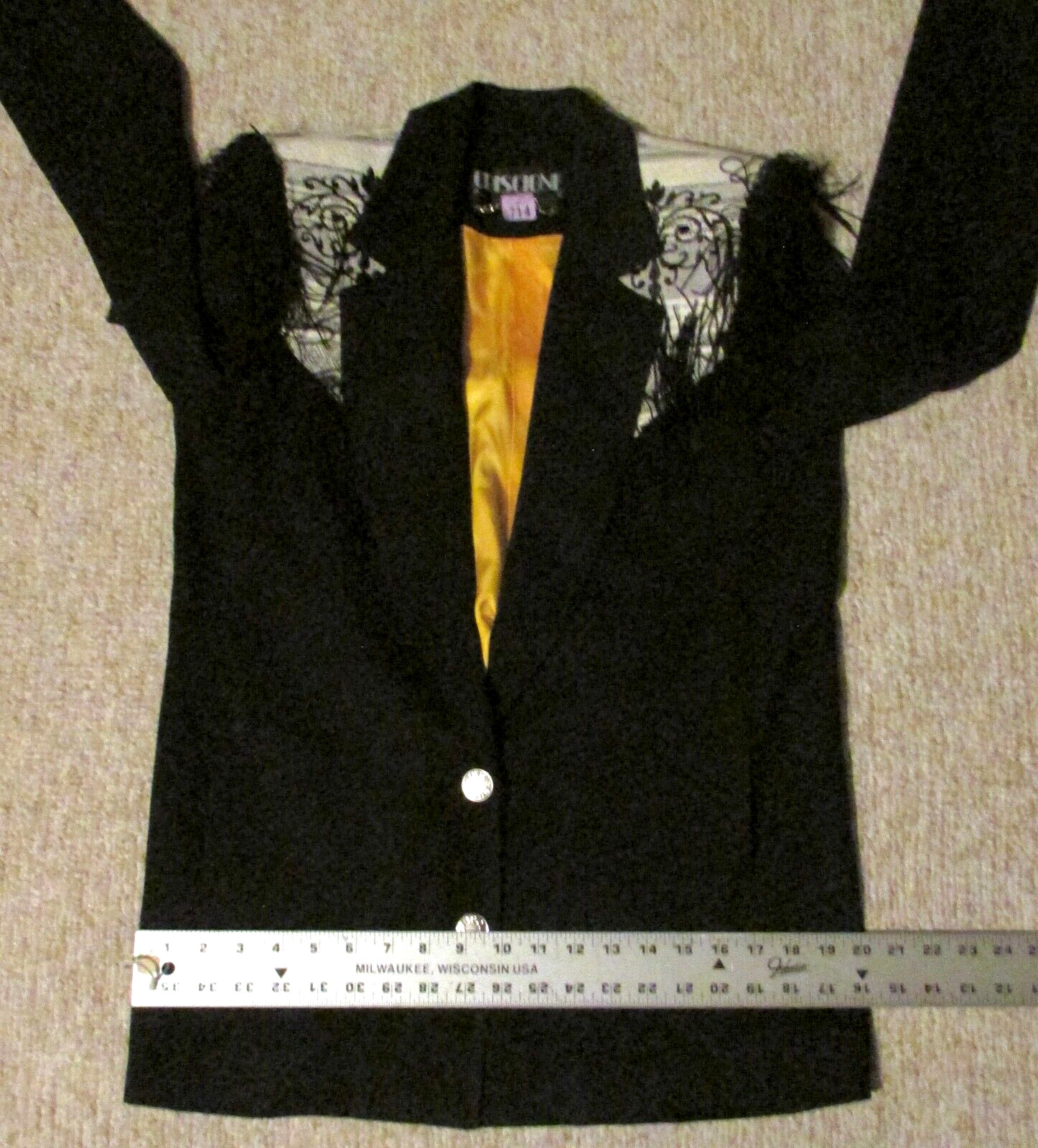 Vintage 80’s Criscione Jacket Black Western Fringed-XS