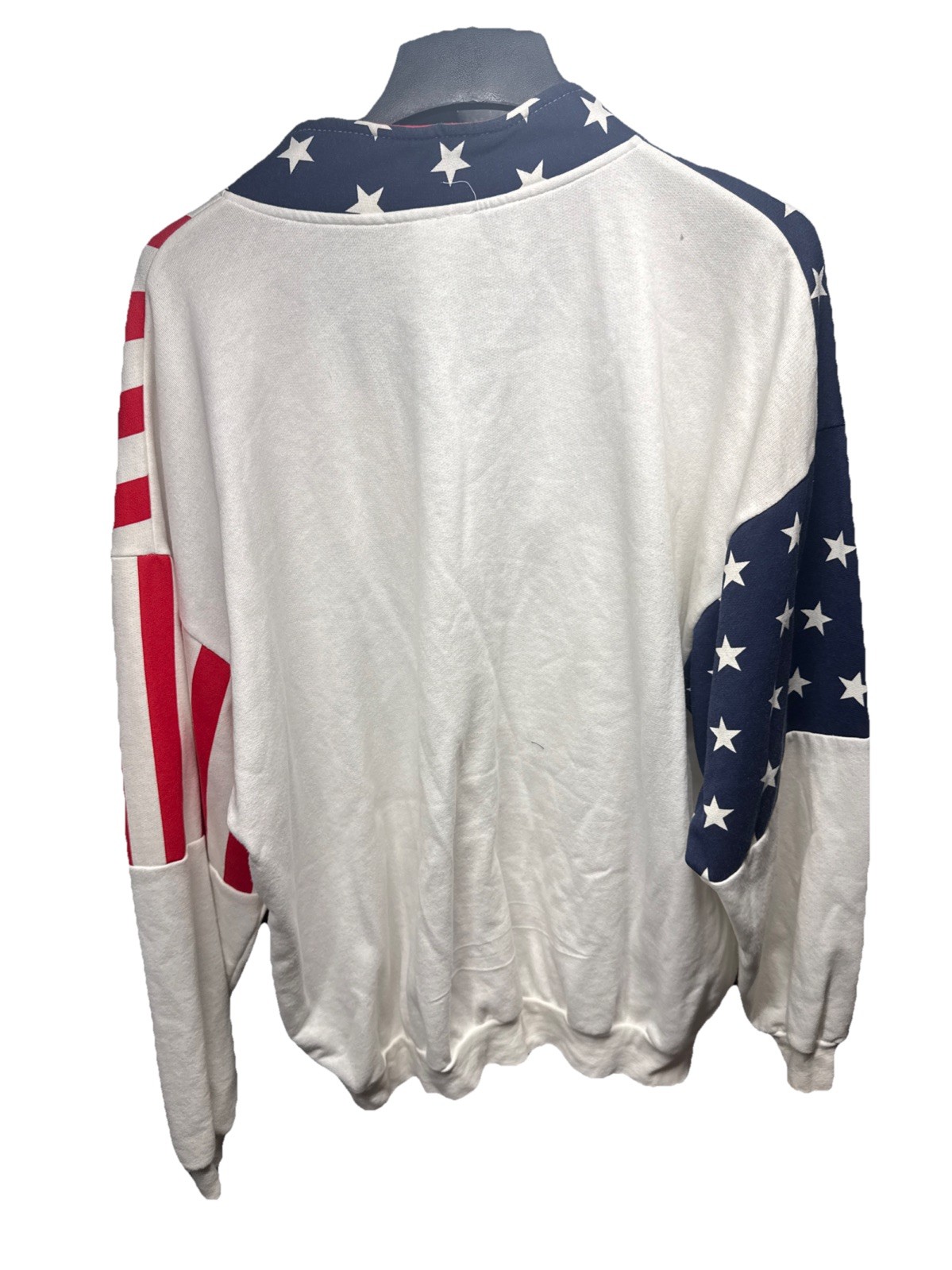 Vintage ESY Sport Wear USA Flag Women’s Sweatshirt Large Patriotic Merica