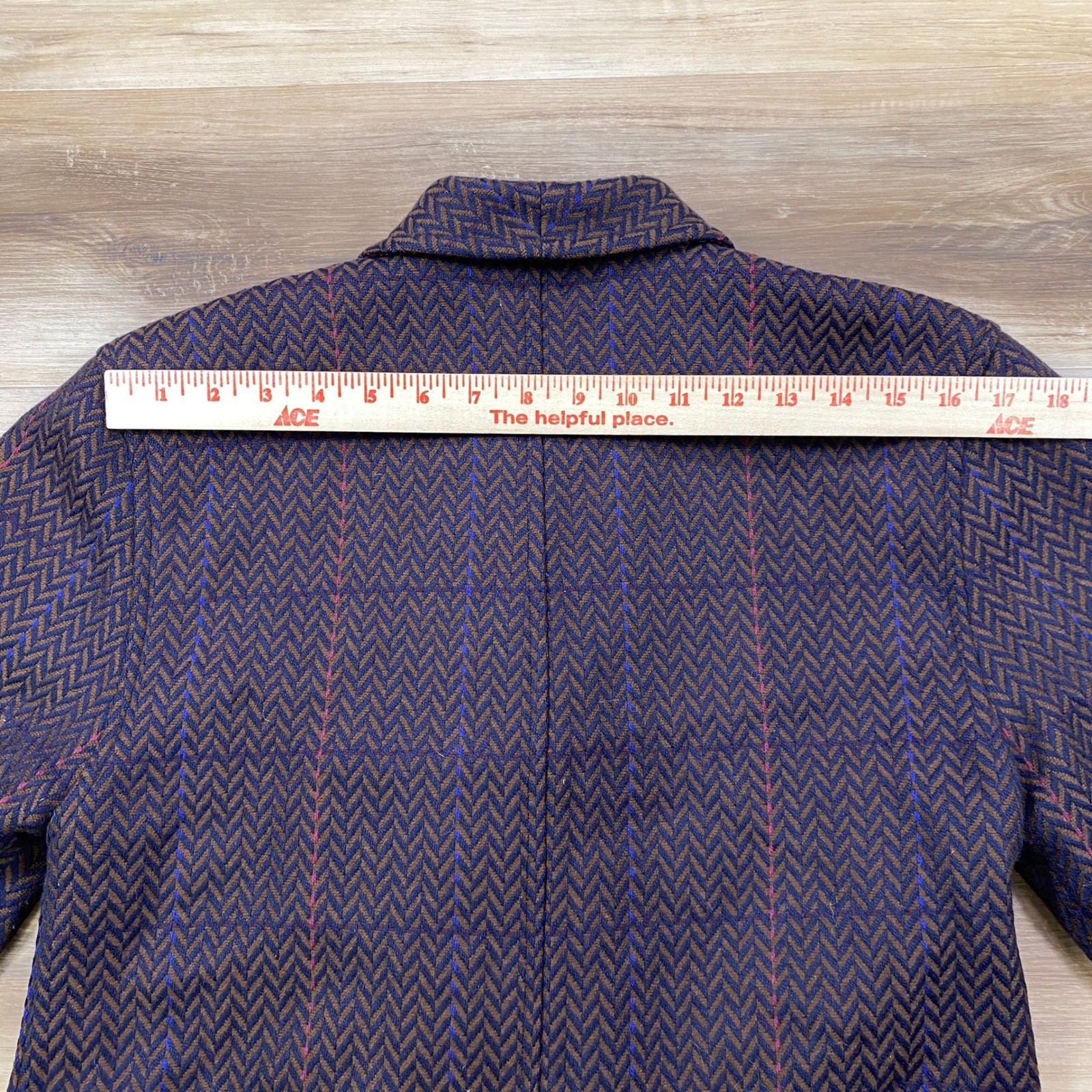 80s Escada Margaretha Ley West Germany Herringbone Wool Double Breast Blazer 36