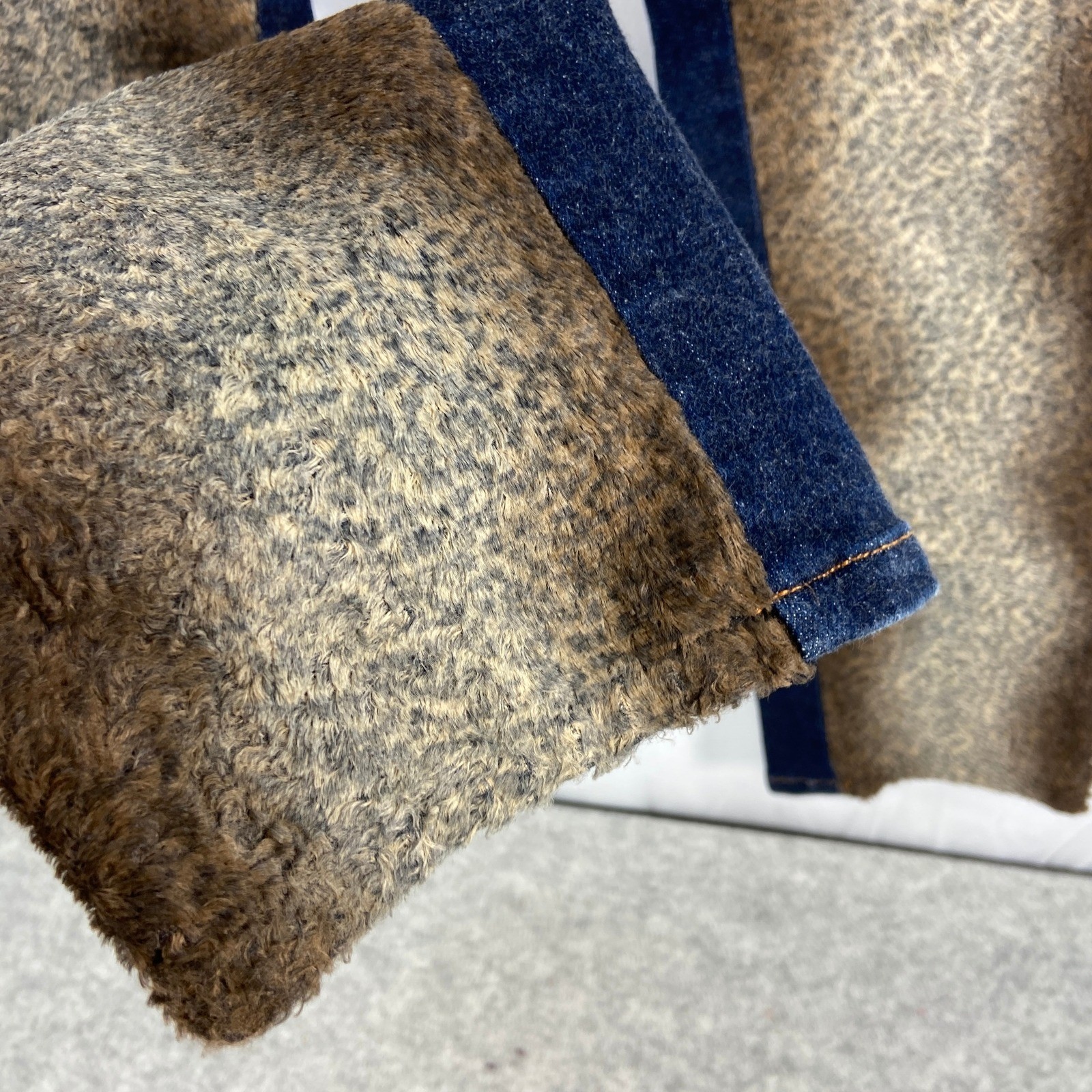 VTG 80s 90s Sergio Valente Leopard Print Fur Jeans Dual Tone 5 Pocket Womens 26