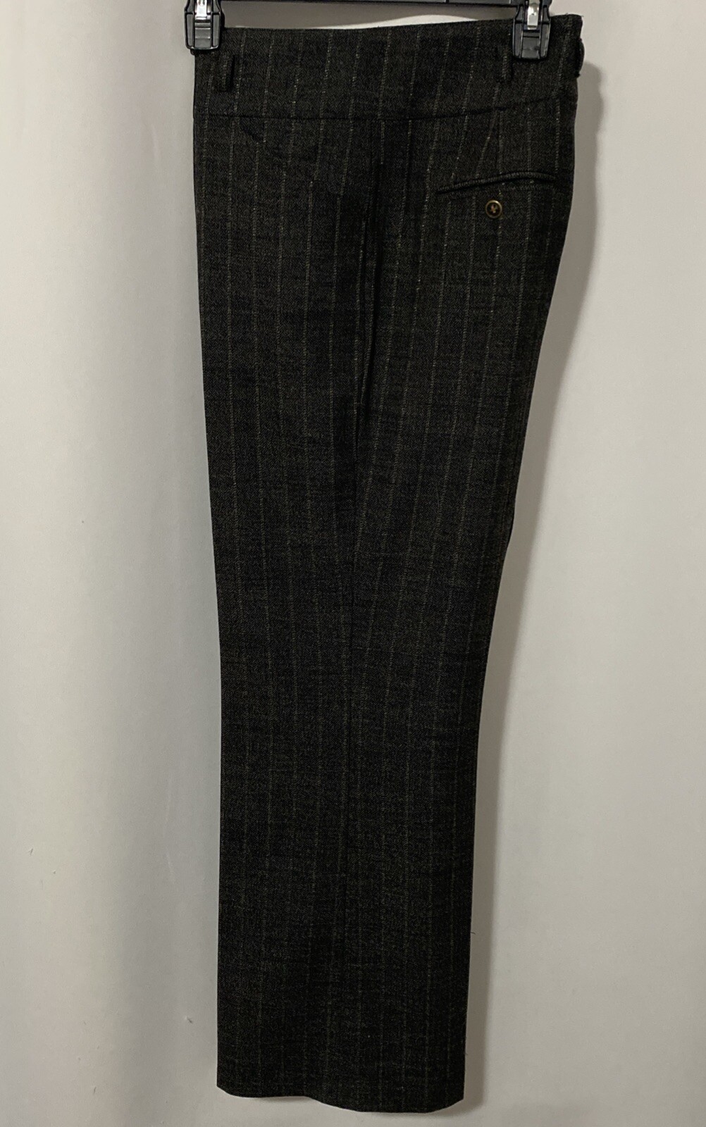 VTG Classic Tailored Pants Wide Leg Wool Sparkle Grey Pin Stripe SZ 10/12 Lined