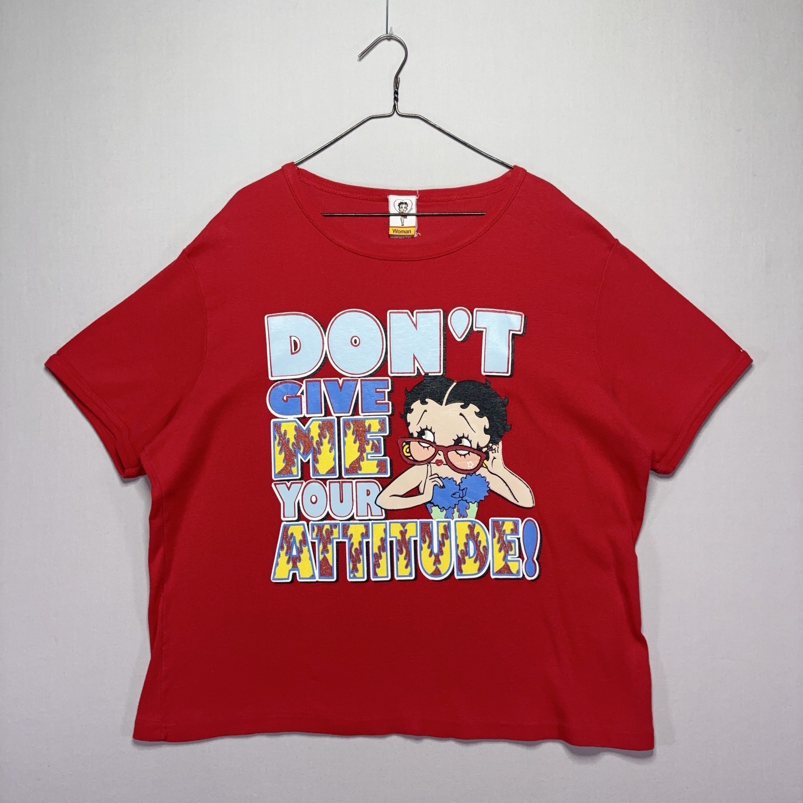 VTG Betty Boop Shirt – Don’t Give Me Attitude – Red – HUGE Graphic – Womens 2XL