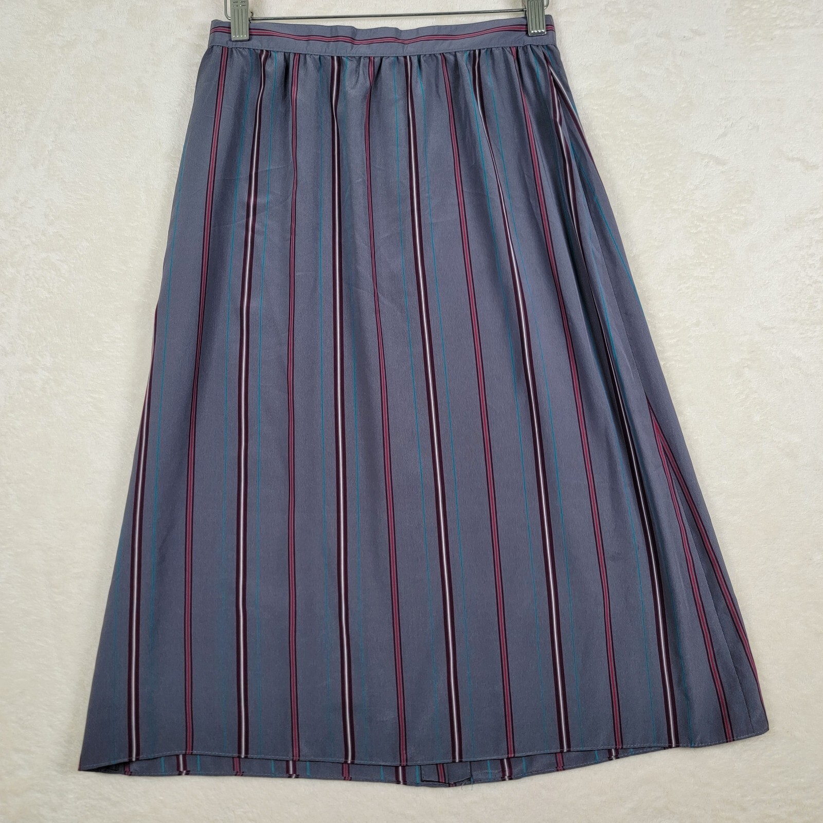 Vintage Stirling Cooper Gray With Red Pinstripes Pencil Skirt 7/8