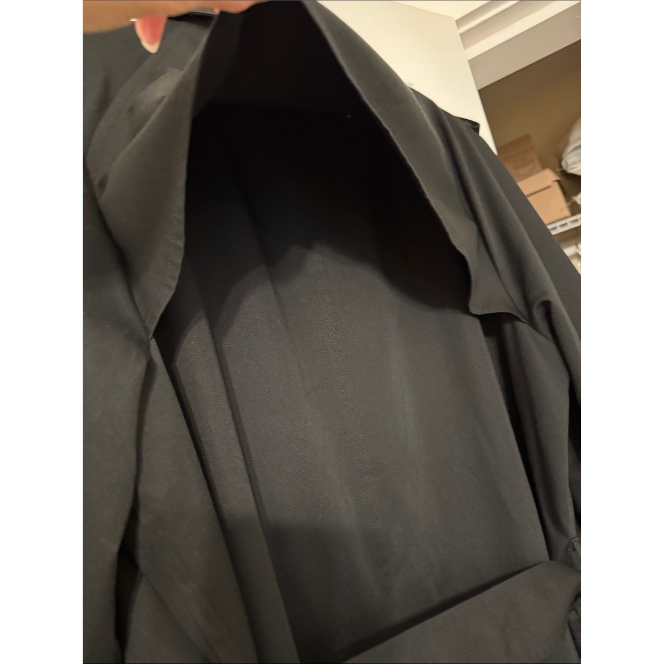 Vintage Black Double Breasted Belted Trench Coat Women’s Classic Long Coat