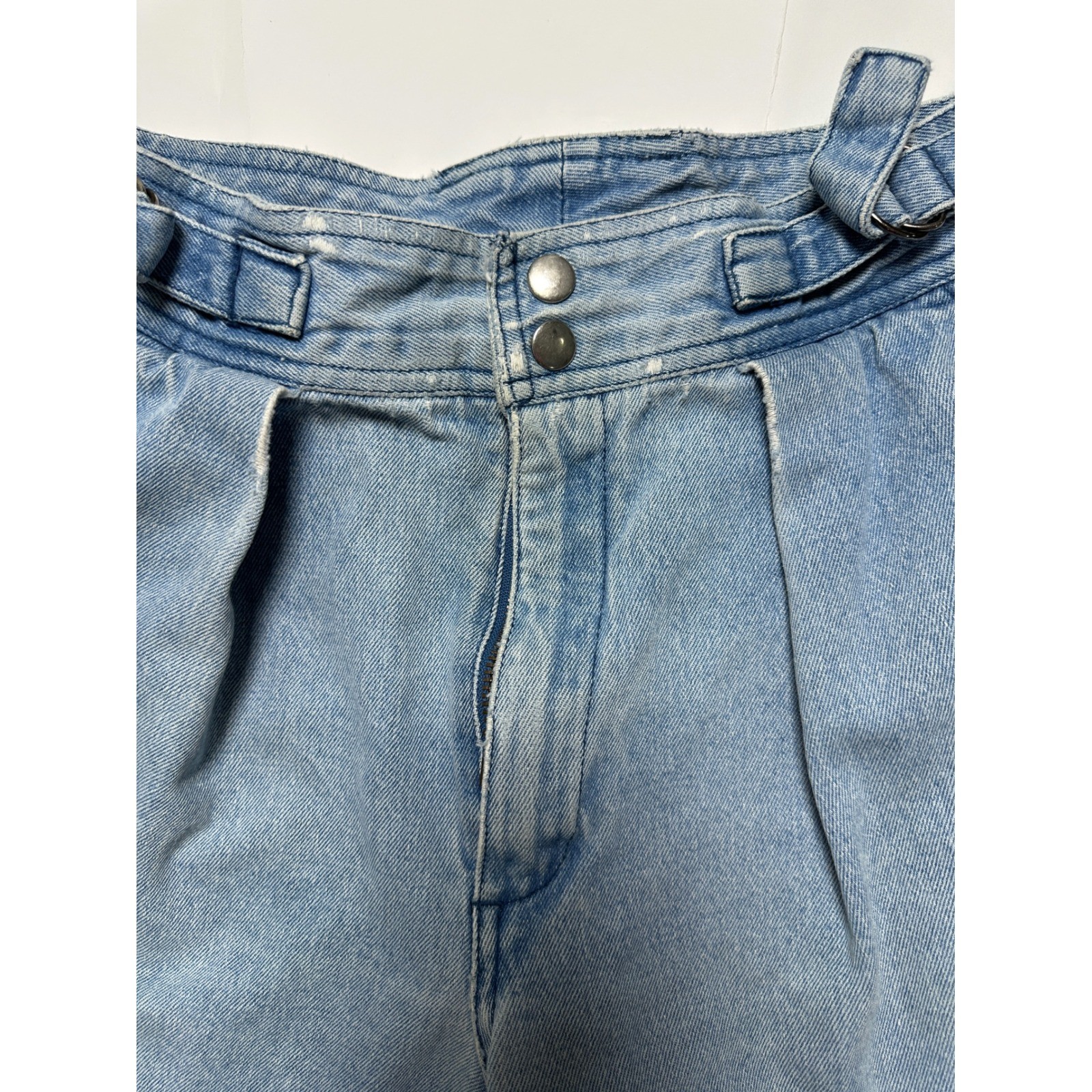 Vintage 1980s Blue Mom Jeans High Waist Pleated Tapered Leg Denim 28 Inch Waist