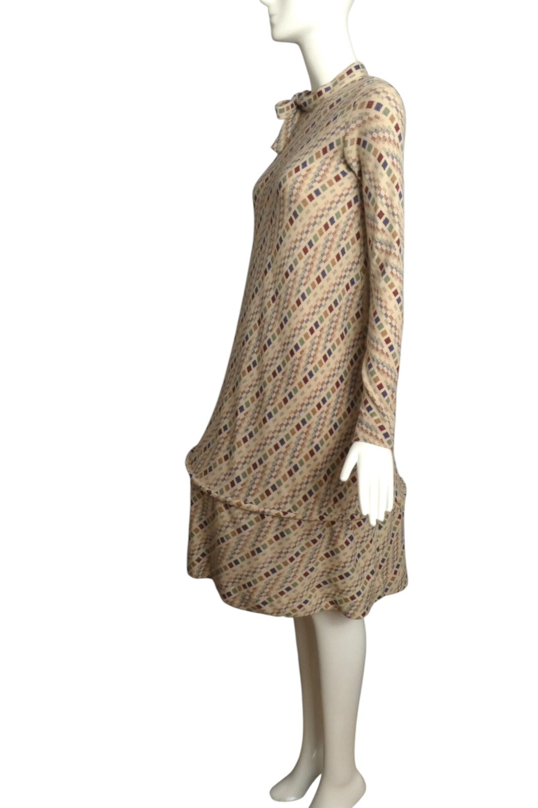 PIERRE CARDIN HAUTE COUTURE – 1980 Wool Knit Hoop Dress, Size-4